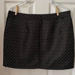Gap, black/white/gold stitching mini skirt